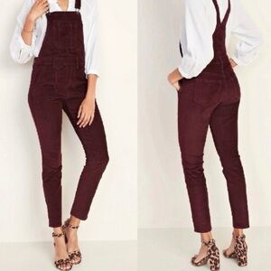 Old Navy Maroon Velvet Overalls